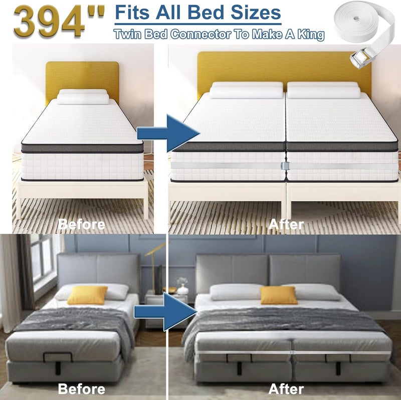 Consss Store 33ft Long Twin Bed Connector, Twin Mattress Connector to Make King, Adjustable Bed Bridge Twin to King Daybed Converter, Sturdy Durable Without Deformation - Image 3